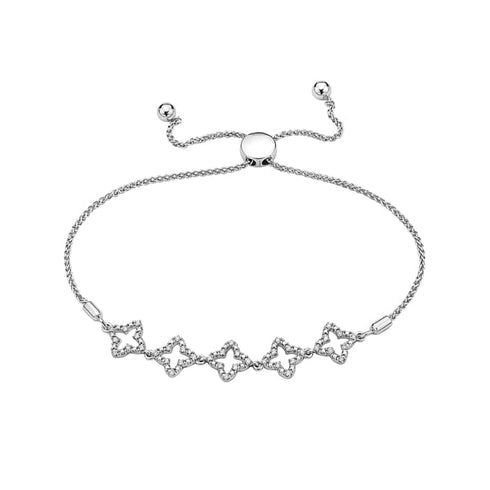 14K White Gold Diamond Adjustable Bracelet